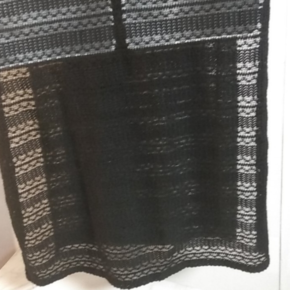 Black Open Knit Long Sleeve Maxi Dress by Ultra Flirt - Picture 7 of 13